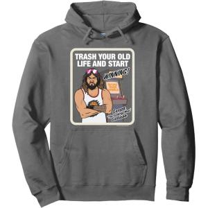 imageA Minecraft Movie Trash Your Old Life And Start Winning Pullover HoodieAsphalt Grey