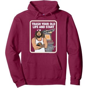 imageA Minecraft Movie Trash Your Old Life And Start Winning Pullover HoodieBurgundy