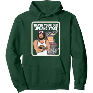 imageA Minecraft Movie Trash Your Old Life And Start Winning Pullover HoodieDark Green