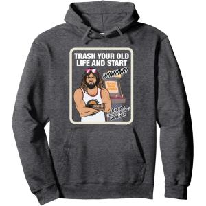 imageA Minecraft Movie Trash Your Old Life And Start Winning Pullover HoodieDark Heather Grey