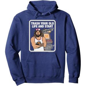 imageA Minecraft Movie Trash Your Old Life And Start Winning Pullover HoodieNavy Blue
