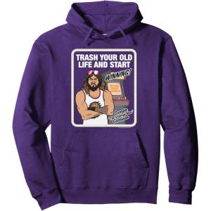 imageA Minecraft Movie Trash Your Old Life And Start Winning Pullover HoodiePurple