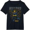 imageA Minecraft Movie Head Fake Steve Thunder And Metal Portrait TShirtBlack