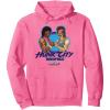 imageA Minecraft Movie Hunk City Rampage Powerful 90s Logo Pullover HoodieBright Pink