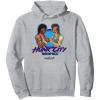 imageA Minecraft Movie Hunk City Rampage Powerful 90s Logo Pullover HoodieHeather Grey