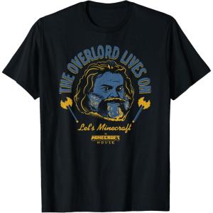 imageA Minecraft Movie The Overlord Lives On Steve Head Portrait TShirtBlack