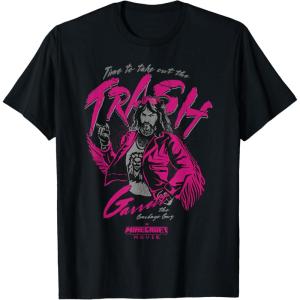 imageA Minecraft Movie Time To Take Out The Trash Garret Portrait TShirtBlack