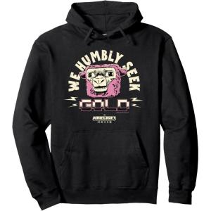 imageA Minecraft Movie We Humbly Seek Gold Funny Pink Sheep Pullover HoodieBlack