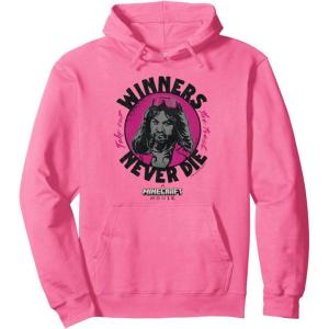 imageA Minecraft Movie Take Out The Trash  Winners Never Die Pullover HoodieBright Pink