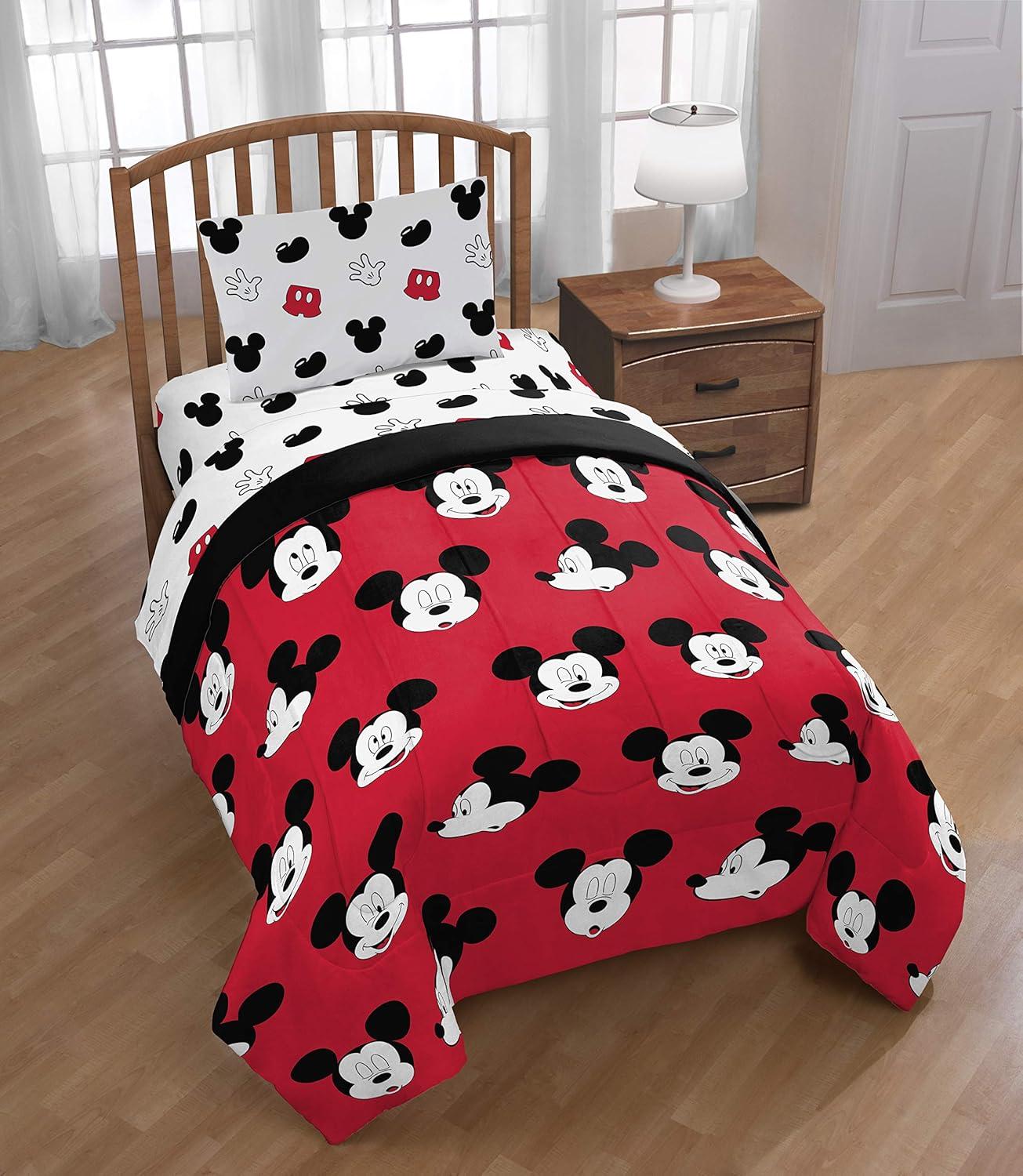 imageMarvel Avengers Blue Circle 5 Piece Full Bed Set  Includes Reversible Comforter ampamp Sheet Set  Bedding Features Captain America ampamp Iron Man  Fade Resistant Microfiber Official Marvel ProductRed  Mickey Mouse
