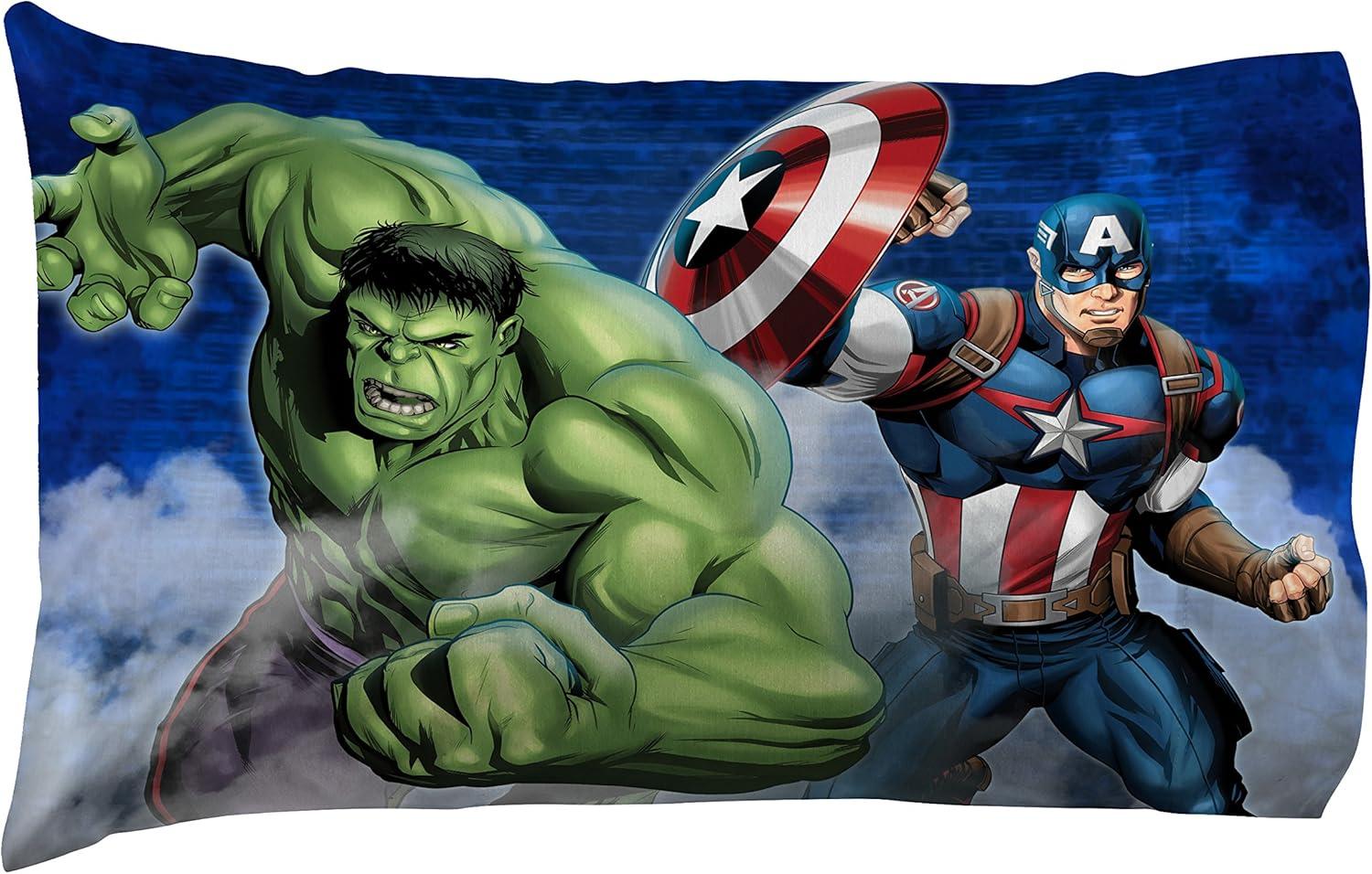 imageMarvel Avengers Blue Circle 5 Piece Full Bed Set  Includes Reversible Comforter ampamp Sheet Set  Bedding Features Captain America ampamp Iron Man  Fade Resistant Microfiber Official Marvel ProductAvengers