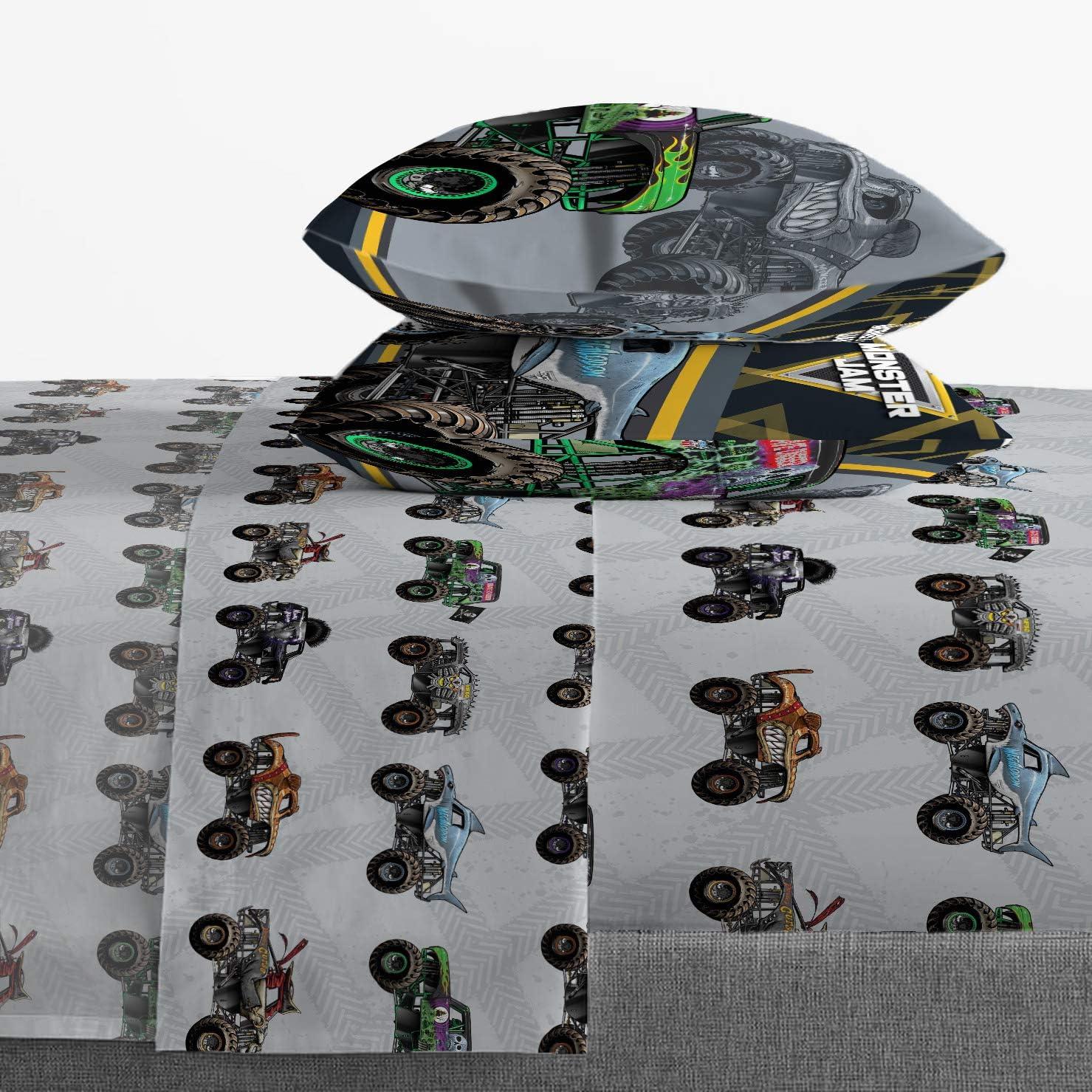 imageMarvel Avengers Blue Circle 5 Piece Full Bed Set  Includes Reversible Comforter ampamp Sheet Set  Bedding Features Captain America ampamp Iron Man  Fade Resistant Microfiber Official Marvel ProductGray  Monster Jam