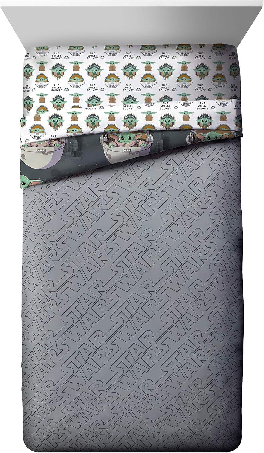 imageMarvel Avengers Blue Circle 5 Piece Full Bed Set  Includes Reversible Comforter ampamp Sheet Set  Bedding Features Captain America ampamp Iron Man  Fade Resistant Microfiber Official Marvel ProductGray  Mandalorian