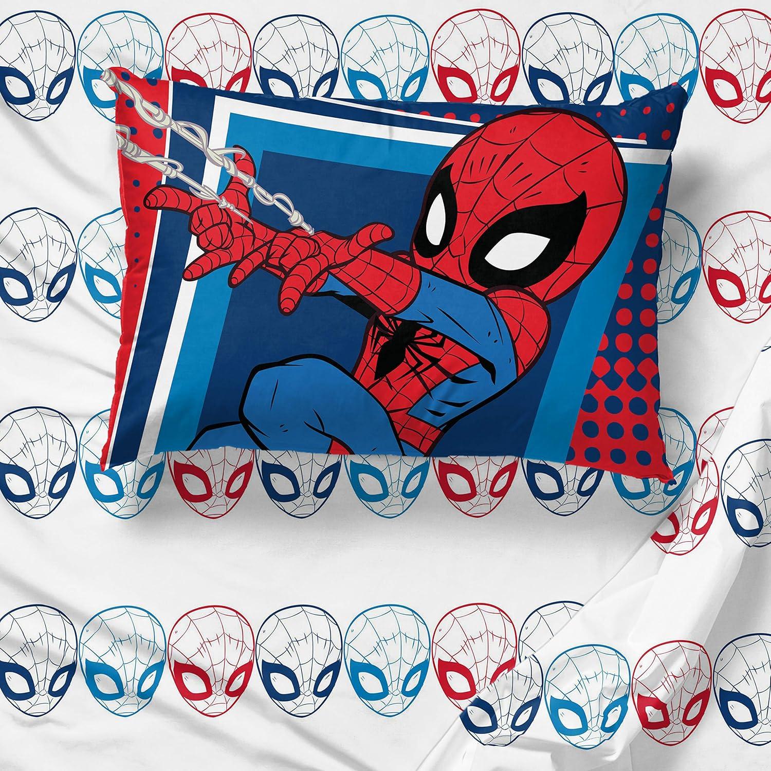 imageMarvel Avengers Blue Circle 5 Piece Full Bed Set  Includes Reversible Comforter ampamp Sheet Set  Bedding Features Captain America ampamp Iron Man  Fade Resistant Microfiber Official Marvel ProductBlue  Spiderman