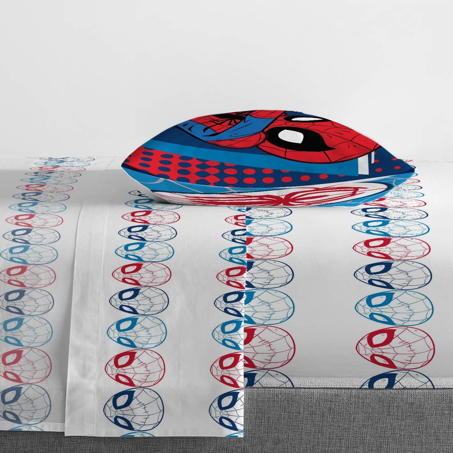 imageMarvel Avengers Blue Circle 5 Piece Full Bed Set  Includes Reversible Comforter ampamp Sheet Set  Bedding Features Captain America ampamp Iron Man  Fade Resistant Microfiber Official Marvel ProductBlue  Spiderman