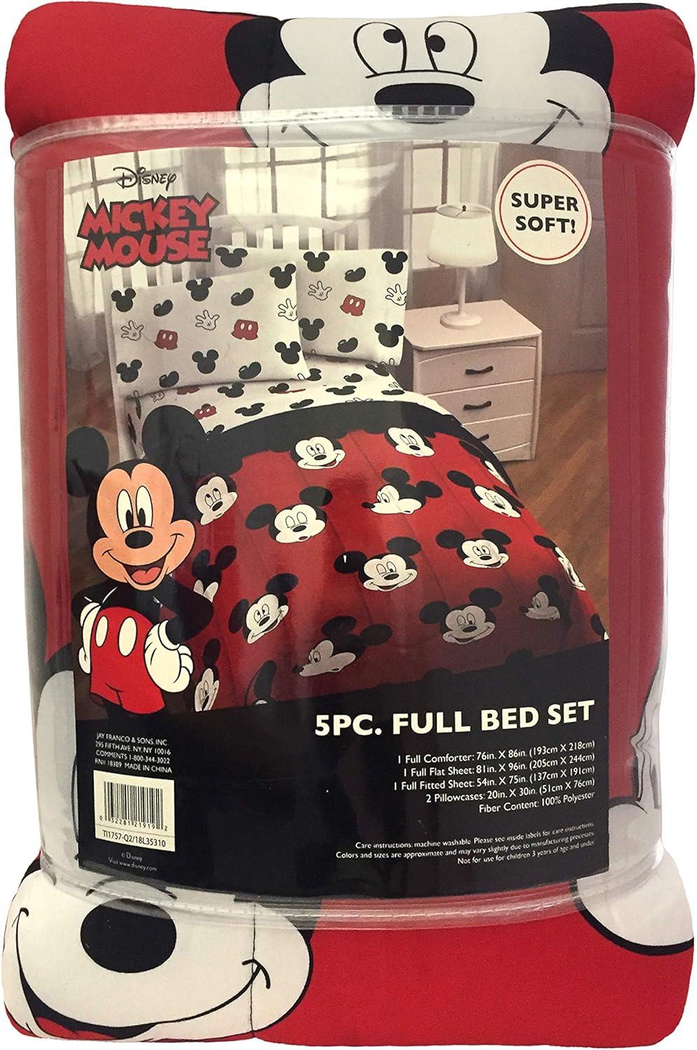 imageMarvel Avengers Blue Circle 5 Piece Full Bed Set  Includes Reversible Comforter ampamp Sheet Set  Bedding Features Captain America ampamp Iron Man  Fade Resistant Microfiber Official Marvel ProductRed  Mickey Mouse