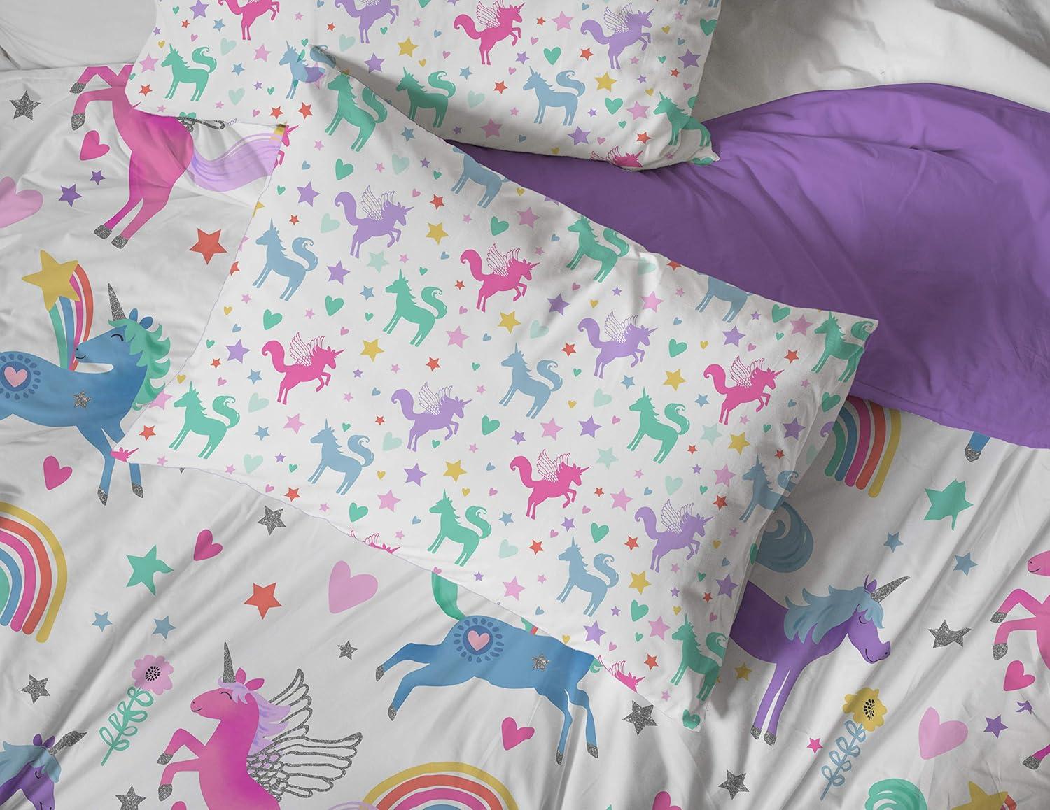 imageMarvel Avengers Blue Circle 5 Piece Full Bed Set  Includes Reversible Comforter ampamp Sheet Set  Bedding Features Captain America ampamp Iron Man  Fade Resistant Microfiber Official Marvel ProductWhite  Unicorn Rainbow
