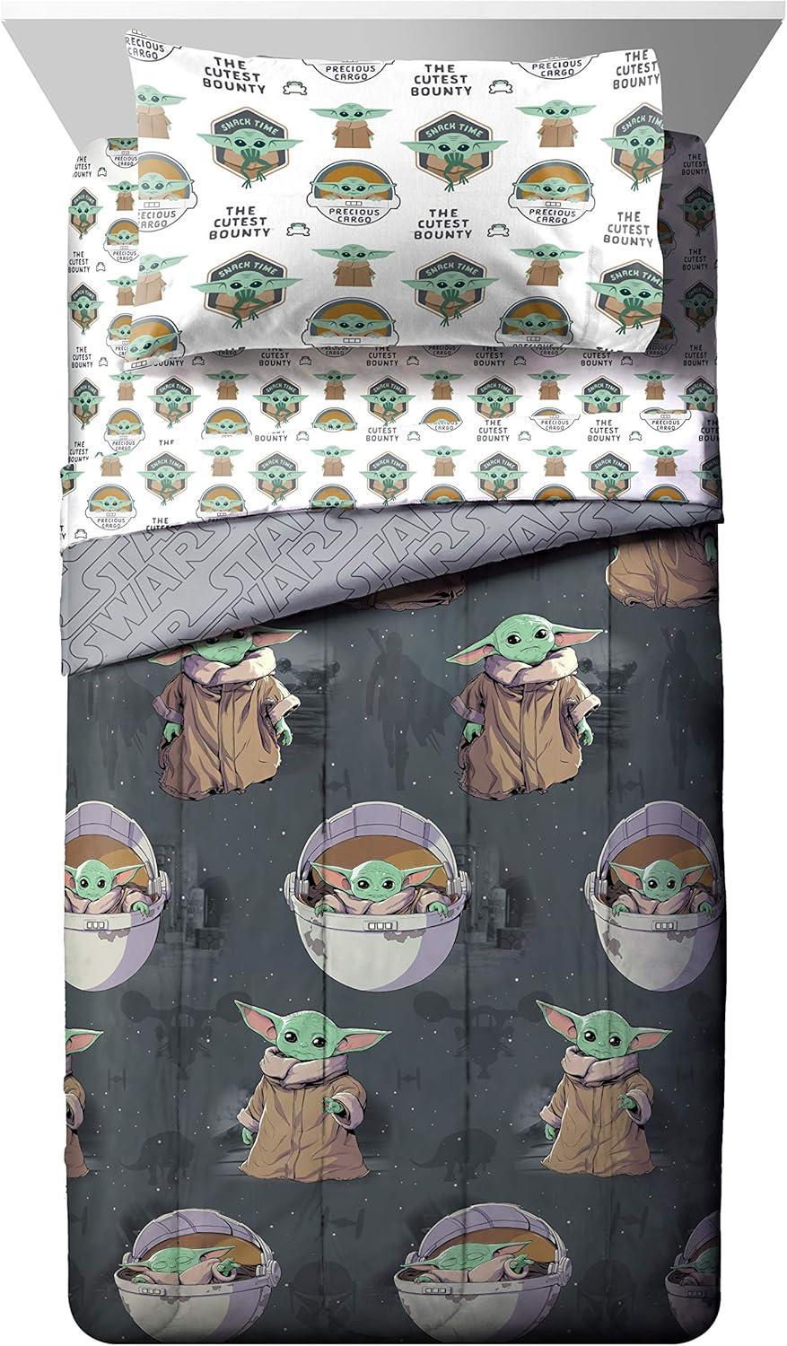 imageMarvel Avengers Blue Circle 5 Piece Full Bed Set  Includes Reversible Comforter ampamp Sheet Set  Bedding Features Captain America ampamp Iron Man  Fade Resistant Microfiber Official Marvel ProductGray  Mandalorian