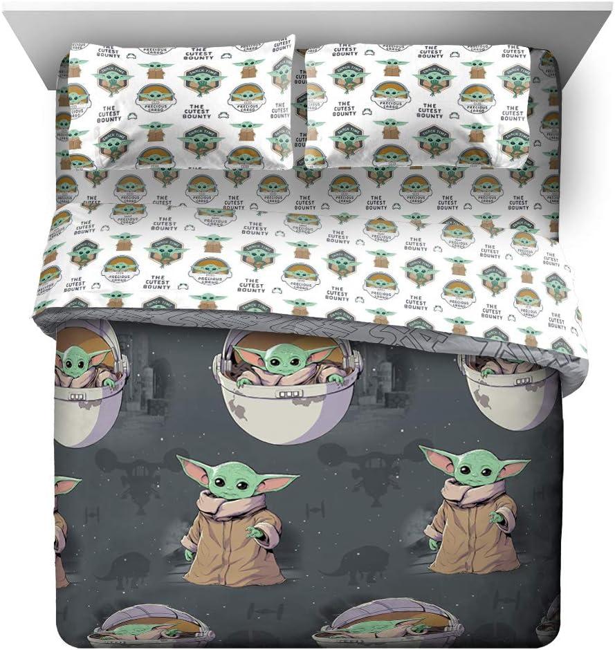 imageMarvel Avengers Blue Circle 5 Piece Full Bed Set  Includes Reversible Comforter ampamp Sheet Set  Bedding Features Captain America ampamp Iron Man  Fade Resistant Microfiber Official Marvel ProductGray  Mandalorian