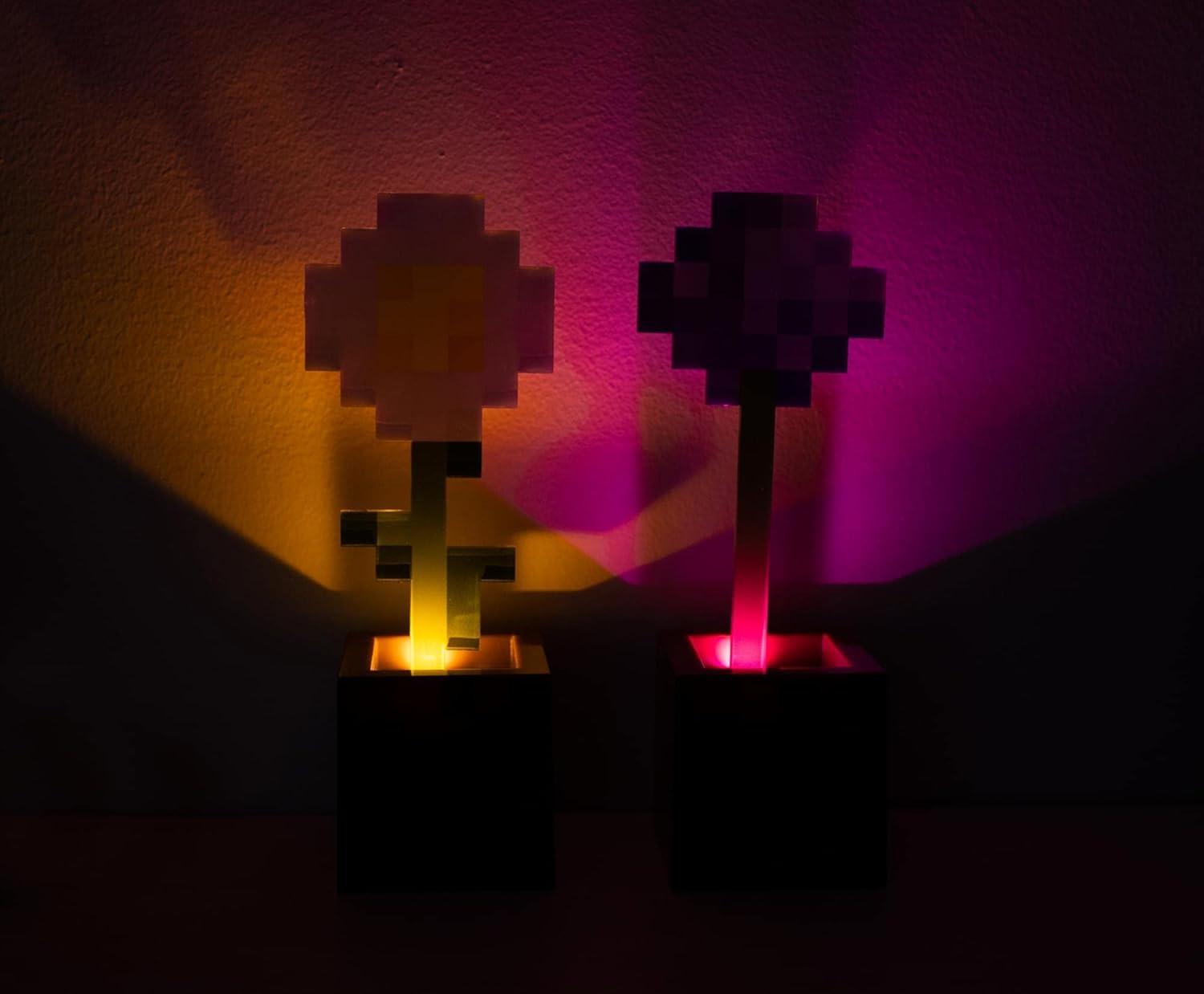 imageMinecraft Daisy and Allium Flower Pot Mood Lights Set of 2  Nightstand Table Lamp with LED Light for Bedroom Desk Living Room  Home Decor Room Essentials  Video Game Gifts and Collectibles
