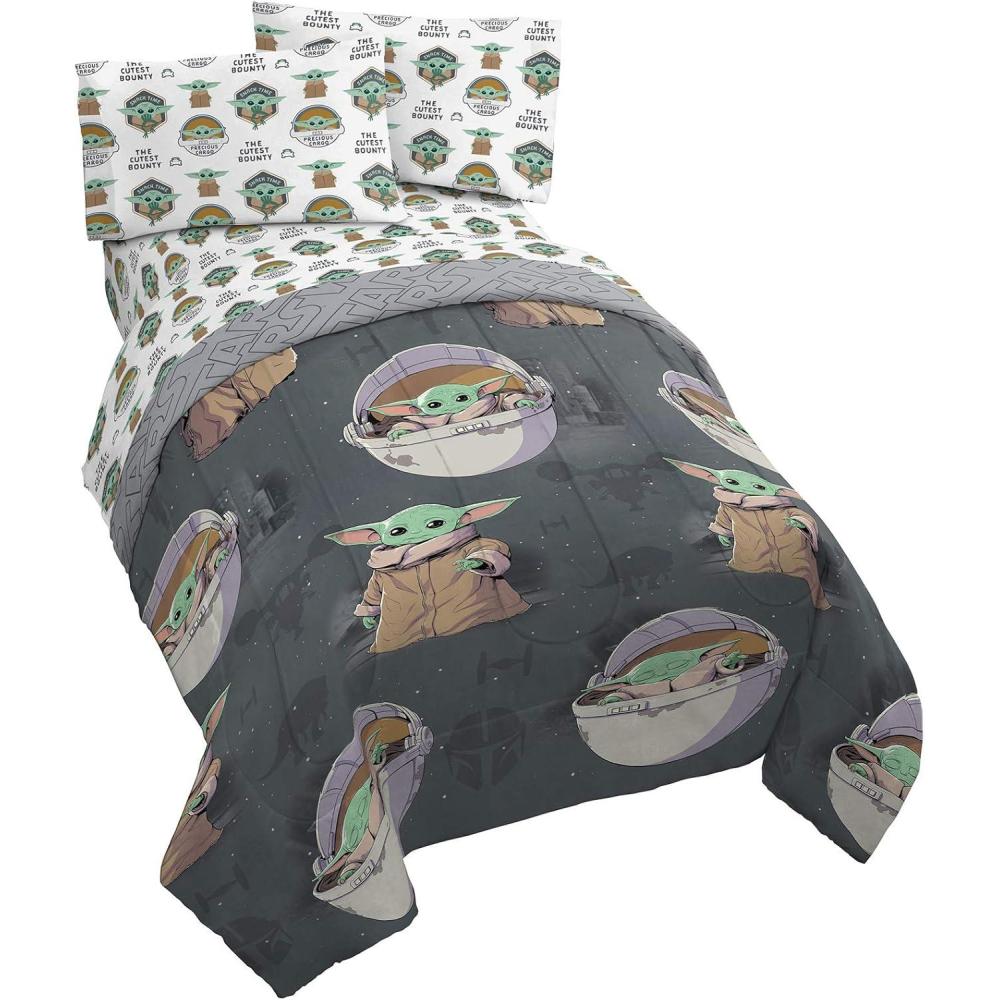 imageMarvel Avengers Blue Circle 5 Piece Full Bed Set  Includes Reversible Comforter ampamp Sheet Set  Bedding Features Captain America ampamp Iron Man  Fade Resistant Microfiber Official Marvel ProductGray  Mandalorian