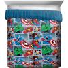 imageMarvel Avengers Blue Circle 5 Piece Full Bed Set  Includes Reversible Comforter ampamp Sheet Set  Bedding Features Captain America ampamp Iron Man  Fade Resistant Microfiber Official Marvel ProductMulti  Avengers