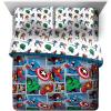 imageMarvel Avengers Blue Circle 5 Piece Full Bed Set  Includes Reversible Comforter ampamp Sheet Set  Bedding Features Captain America ampamp Iron Man  Fade Resistant Microfiber Official Marvel ProductMulti  Avengers