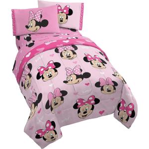 imageMarvel Avengers Blue Circle 5 Piece Full Bed Set  Includes Reversible Comforter ampamp Sheet Set  Bedding Features Captain America ampamp Iron Man  Fade Resistant Microfiber Official Marvel ProductPink  Minnie Mouse