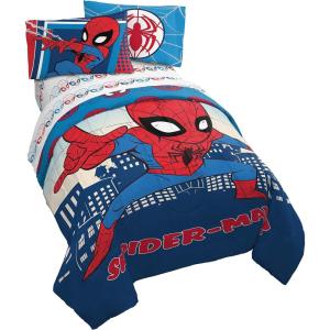 imageMarvel Avengers Blue Circle 5 Piece Full Bed Set  Includes Reversible Comforter ampamp Sheet Set  Bedding Features Captain America ampamp Iron Man  Fade Resistant Microfiber Official Marvel ProductBlue  Spiderman