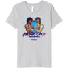 imageA Minecraft Movie Hunk City Rampage Powerful 90s Logo Premium TShirtHeather Grey