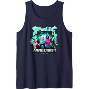 imageA Minecraft Movie Adventure Gang Main Characters Group Shot Tank TopNavy Blue