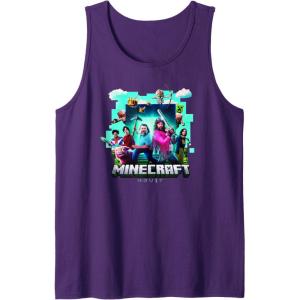 imageA Minecraft Movie Adventure Gang Main Characters Group Shot Tank TopPurple