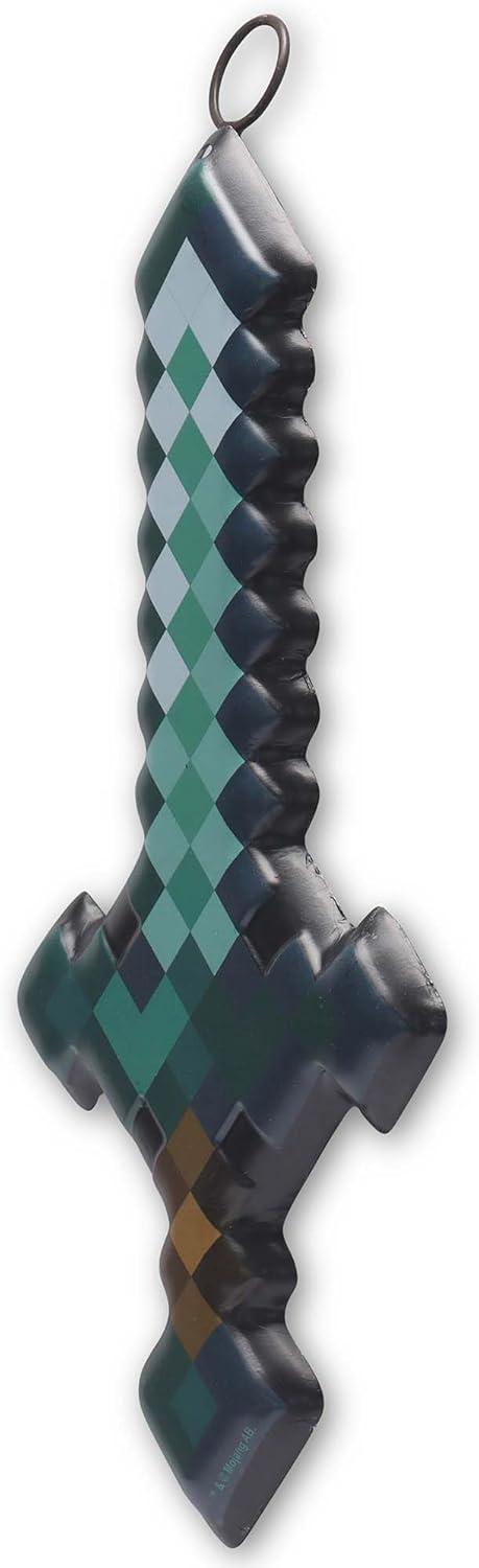 imageMinecraft Steve Embossed Metal Sign  Iconic Steve Diamond Sword Wall Decor for Bedroom or Game RoomAqua