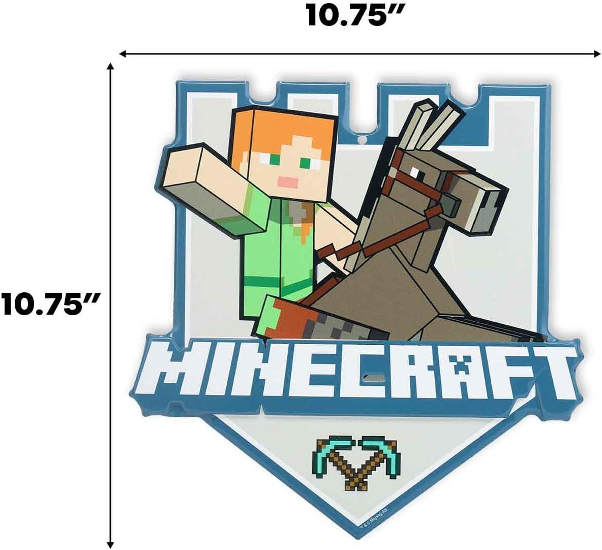 imageMinecraft Steve Embossed Metal Sign  Iconic Steve Diamond Sword Wall Decor for Bedroom or Game RoomGray