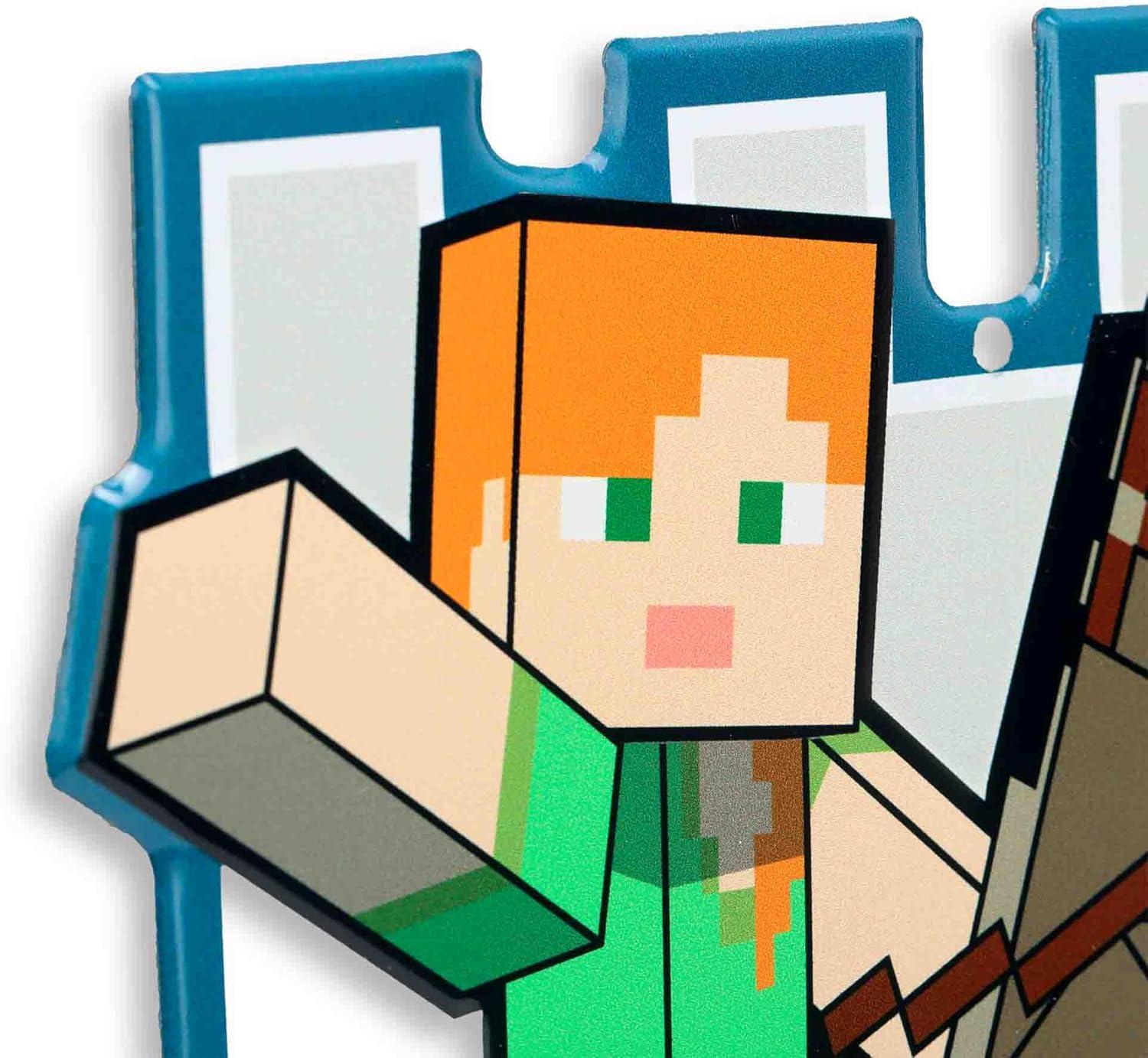 imageMinecraft Steve Embossed Metal Sign  Iconic Steve Diamond Sword Wall Decor for Bedroom or Game RoomGray