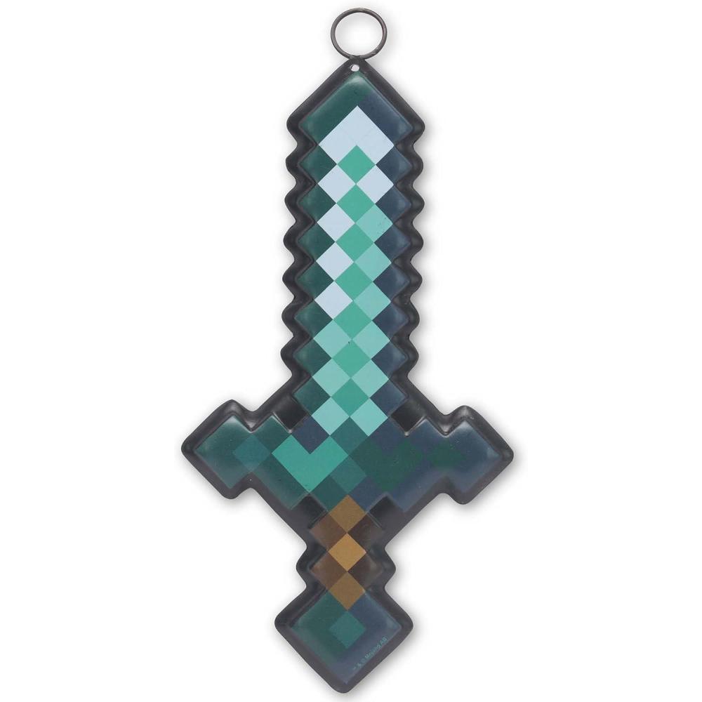 imageMinecraft Steve Embossed Metal Sign  Iconic Steve Diamond Sword Wall Decor for Bedroom or Game RoomAqua