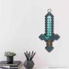 imageMinecraft Steve Embossed Metal Sign  Iconic Steve Diamond Sword Wall Decor for Bedroom or Game RoomAqua