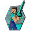 imageMinecraft Steve Embossed Metal Sign  Iconic Steve Diamond Sword Wall Decor for Bedroom or Game RoomAquaGray