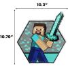 imageMinecraft Steve Embossed Metal Sign  Iconic Steve Diamond Sword Wall Decor for Bedroom or Game RoomAquaGray
