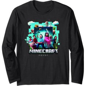 imageA Minecraft Movie Adventure Gang Main Characters Group Shot Long Sleeve TShirtBlack