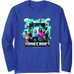 imageA Minecraft Movie Adventure Gang Main Characters Group Shot Long Sleeve TShirtRoyal Blue
