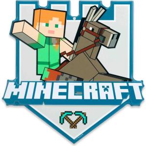 imageMinecraft Steve Embossed Metal Sign  Iconic Steve Diamond Sword Wall Decor for Bedroom or Game RoomGray