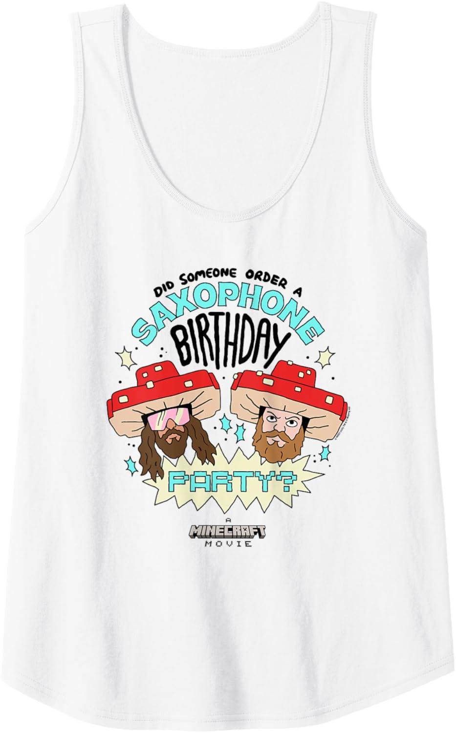imageA Minecraft Movie Someone Order A Saxophone Birthday Party Tank TopWhite