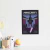 imageMinecraft Ender Dragon Framed Wood Wall Decor  Minecraft Battle Scene Wall Art with Sword and EndermenPurple