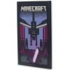 imageMinecraft Ender Dragon Framed Wood Wall Decor  Minecraft Battle Scene Wall Art with Sword and EndermenPurple