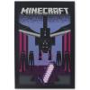 imageMinecraft Ender Dragon Framed Wood Wall Decor  Minecraft Battle Scene Wall Art with Sword and EndermenPurple