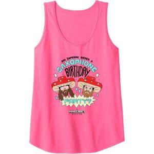 imageA Minecraft Movie Someone Order A Saxophone Birthday Party Tank TopNeon Pink