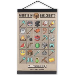 imageMinecraft Survival Mode Hanging Canvas Banner  Fun Minecraft Wall Decor for Bedroom or Game RoomTan