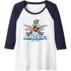 imageA Minecraft Movie Steve And Garret Flying Using Elytras Raglan Baseball TeeNavy BlueWhite