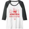 imageA Minecraft Movie Steves Lava Chicken Restaurant Logo Raglan Baseball TeeDark Heather GreyWhite